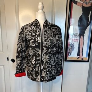 Jana seattle Washington Floral Black and White Women's Jacket
